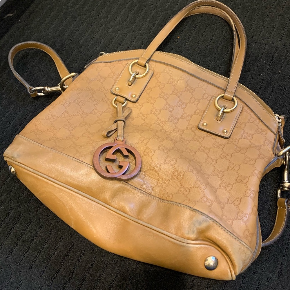 Authentic Gucci tote handbag with shoulder strap